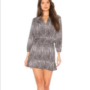 Joie size XS Black White Smocked Waist Mini Dress